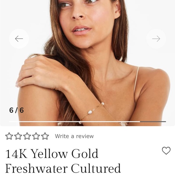 14k Yellow Gold Freshwater Cultured Pearl Station Paperclip Bracelet - Picture 8 of 10